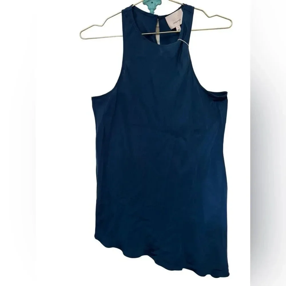 NWT Rare Cinq A Sept Cuerpo Dylan Tunic Asymmetric Navy Size S MSRP $269